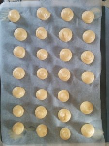 The piped choux pastry